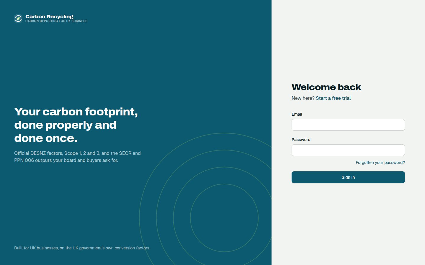 Sign-in page